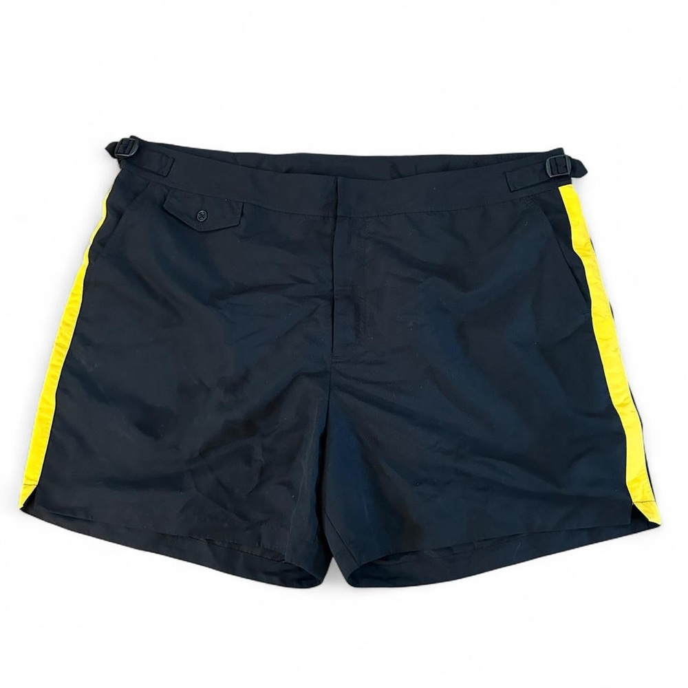 Ralph Lauren Purple Label Men’s‎ Blk Yellow 5-Inch Mayfair Swim Trunk Size XXL